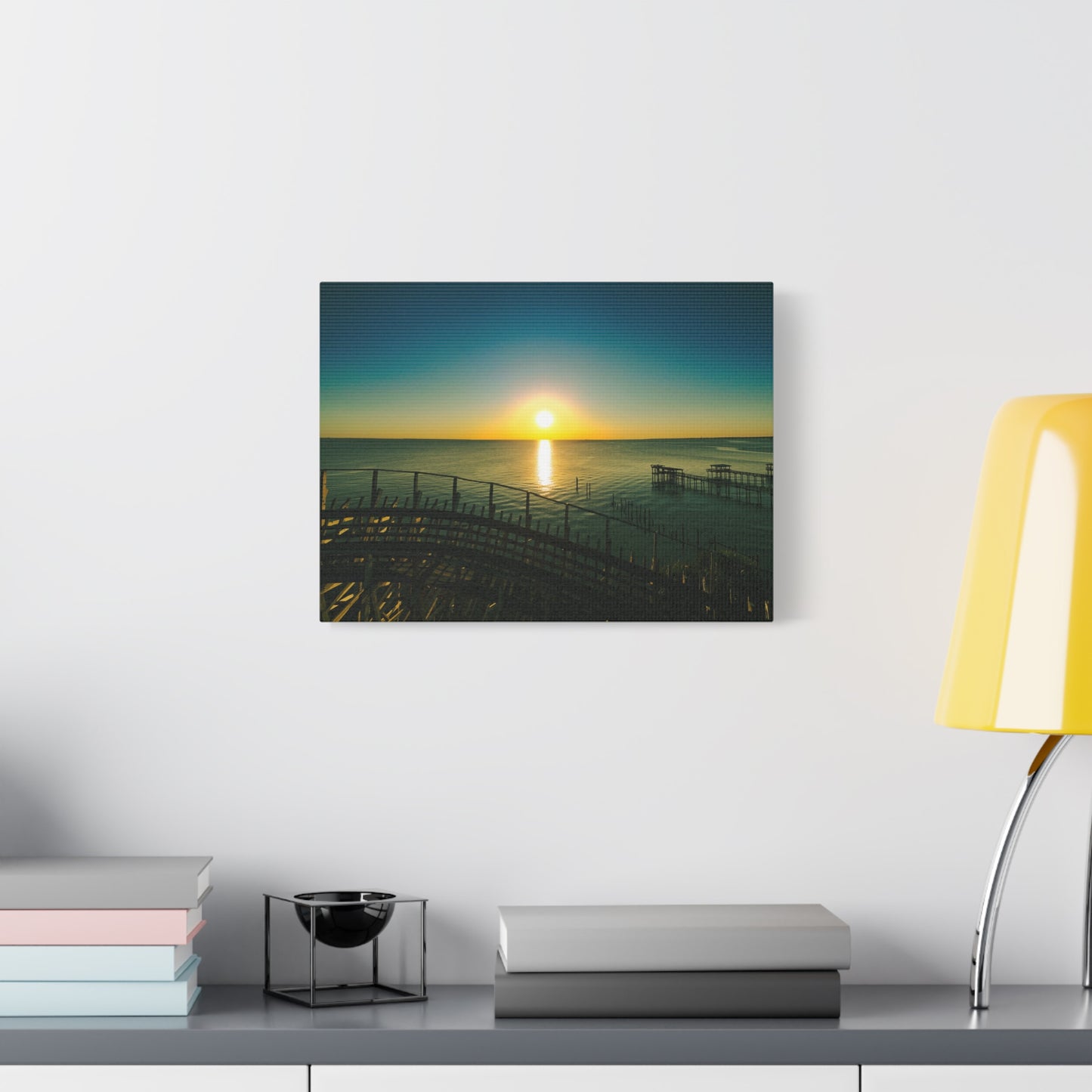 Seaside Roller Coaster Canvas Print — Coastal Wall Art