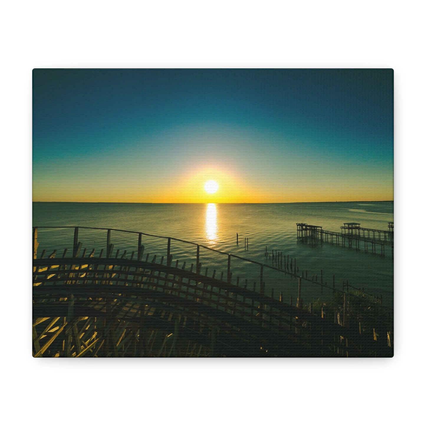 Seaside Roller Coaster Canvas Print — Coastal Wall Art