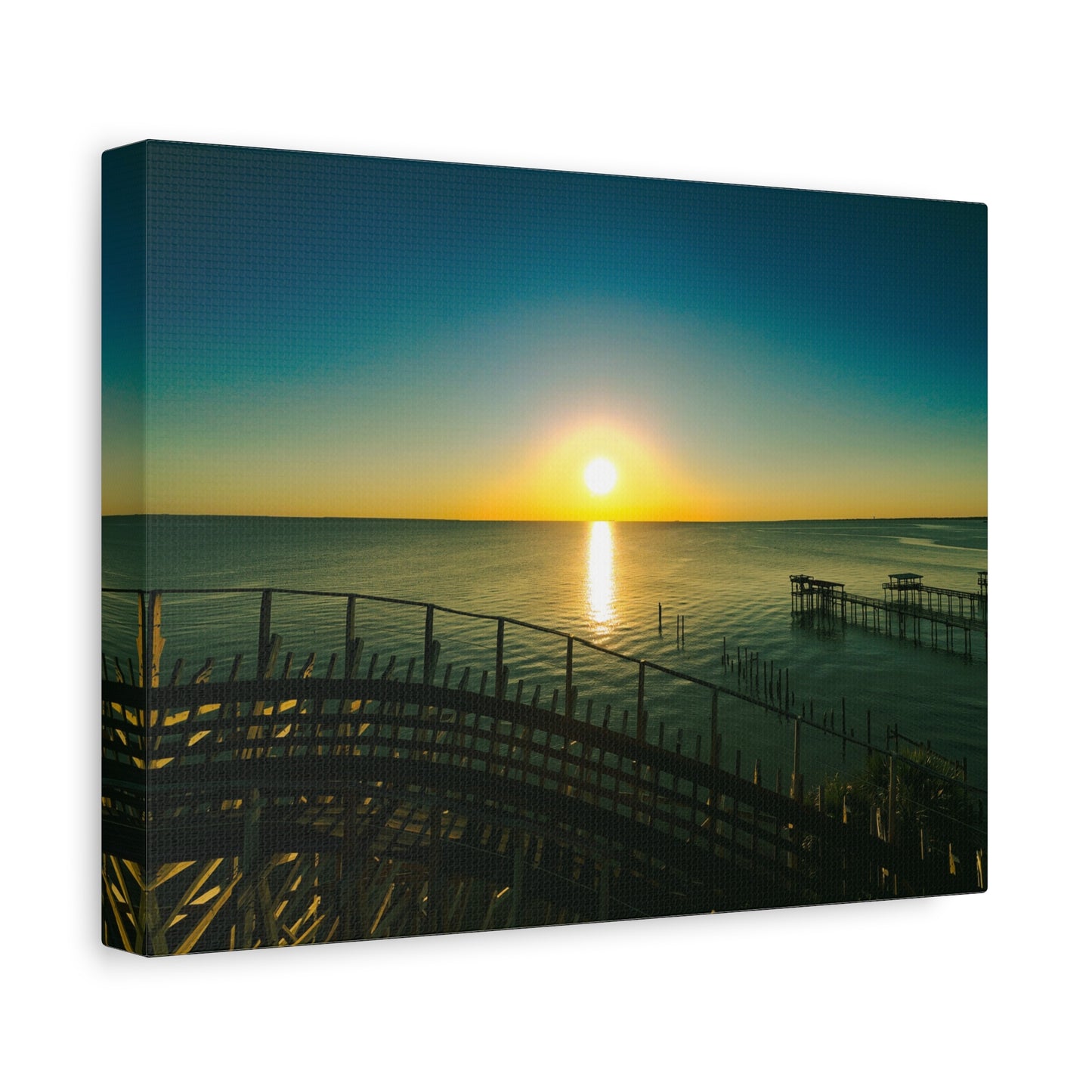 Seaside Roller Coaster Canvas Print — Coastal Wall Art