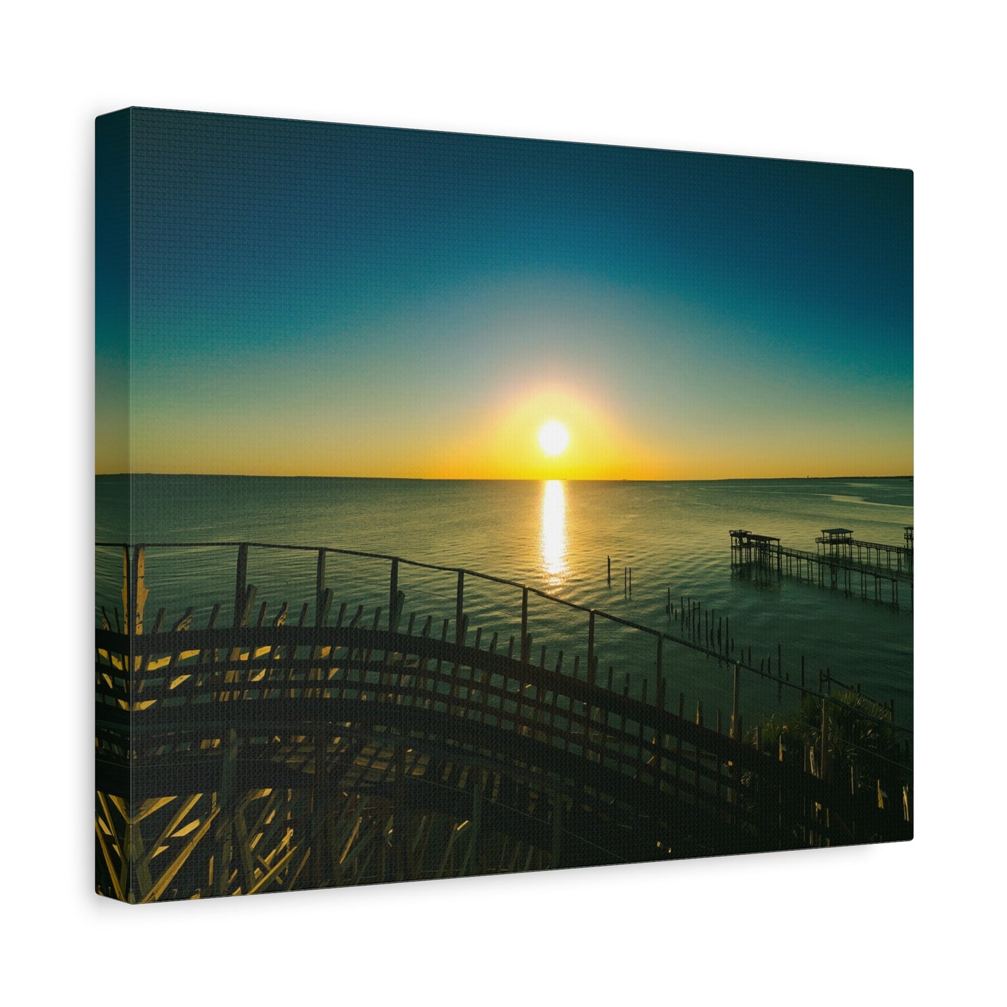 Seaside Roller Coaster Canvas Print — Coastal Wall Art