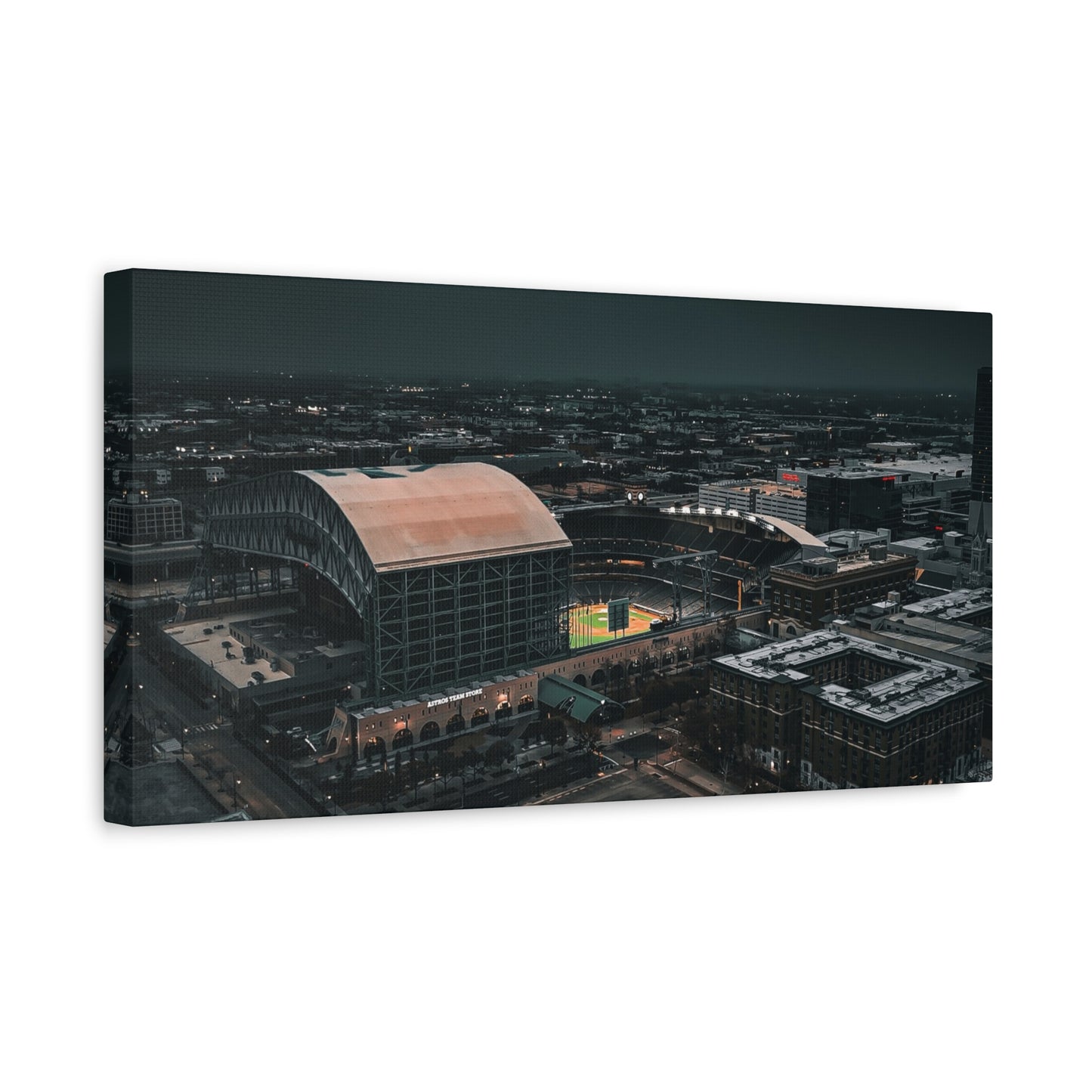 Matte Canvas Print — Moody Aerial Stadium Nightscape (Stretched 1.25")