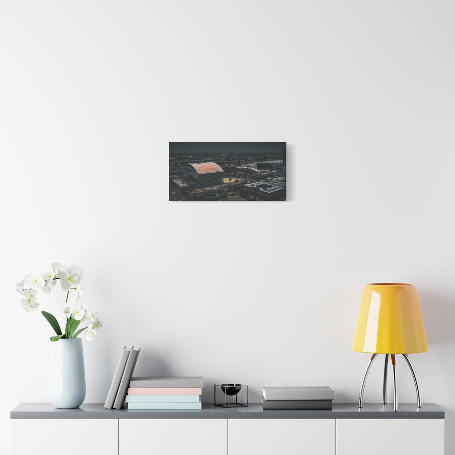 Matte Canvas Print — Moody Aerial Stadium Nightscape (Stretched 1.25")