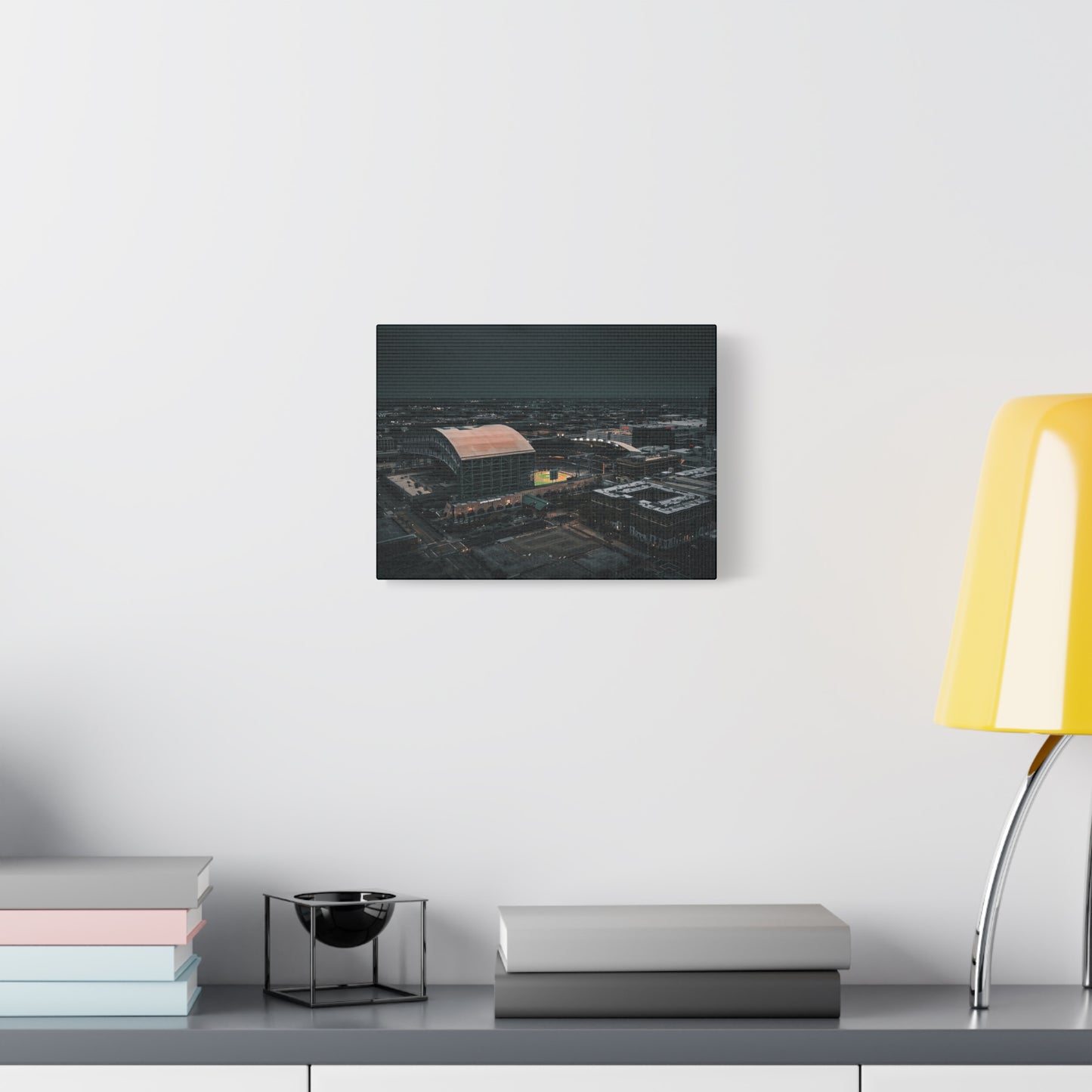 Matte Canvas Print — Moody Aerial Stadium Nightscape (Stretched 1.25")