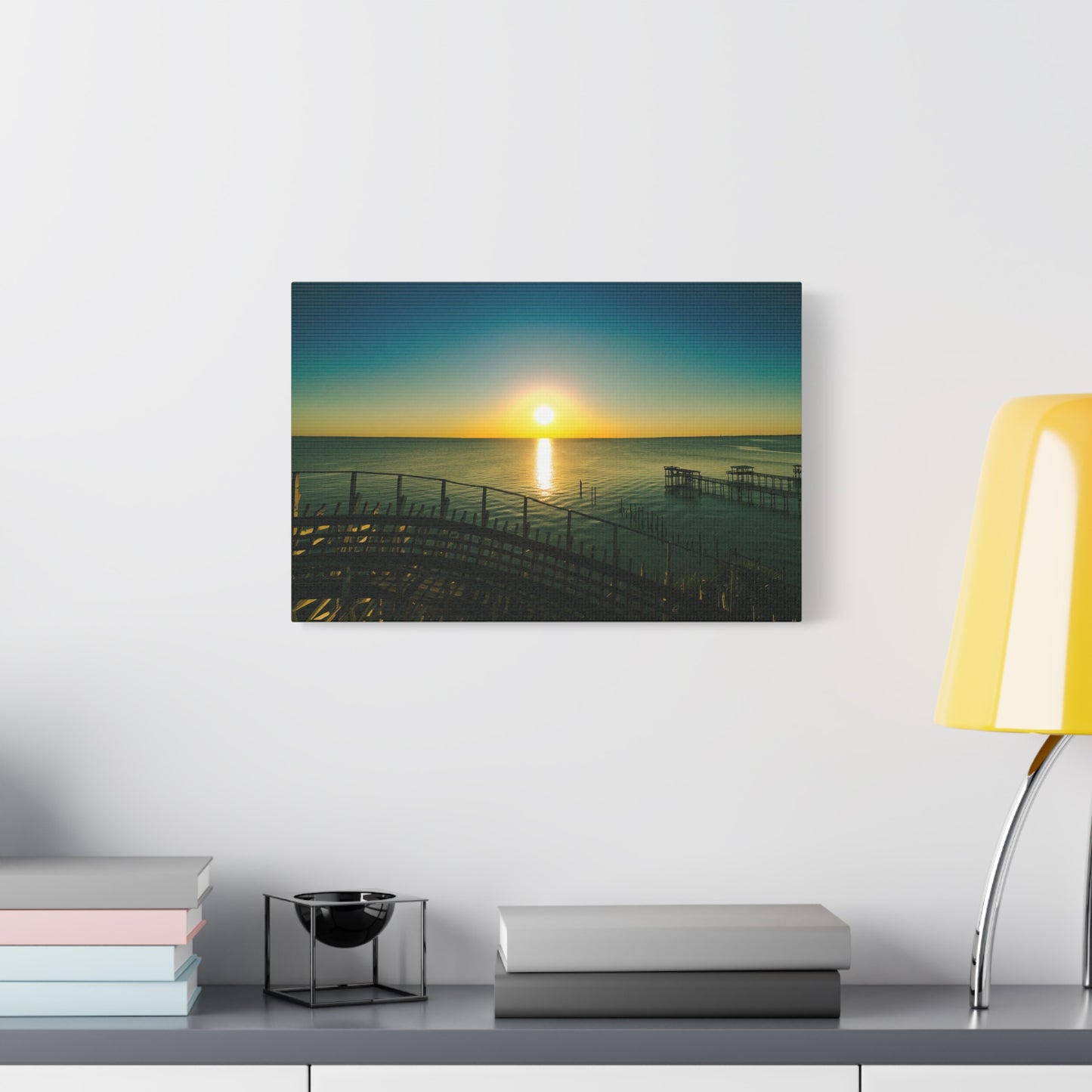 Seaside Roller Coaster Canvas Print — Coastal Wall Art
