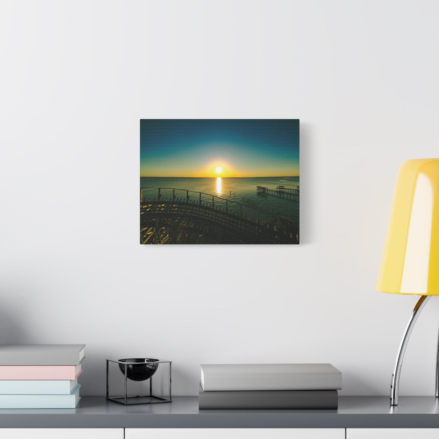 Seaside Roller Coaster Canvas Print — Coastal Wall Art
