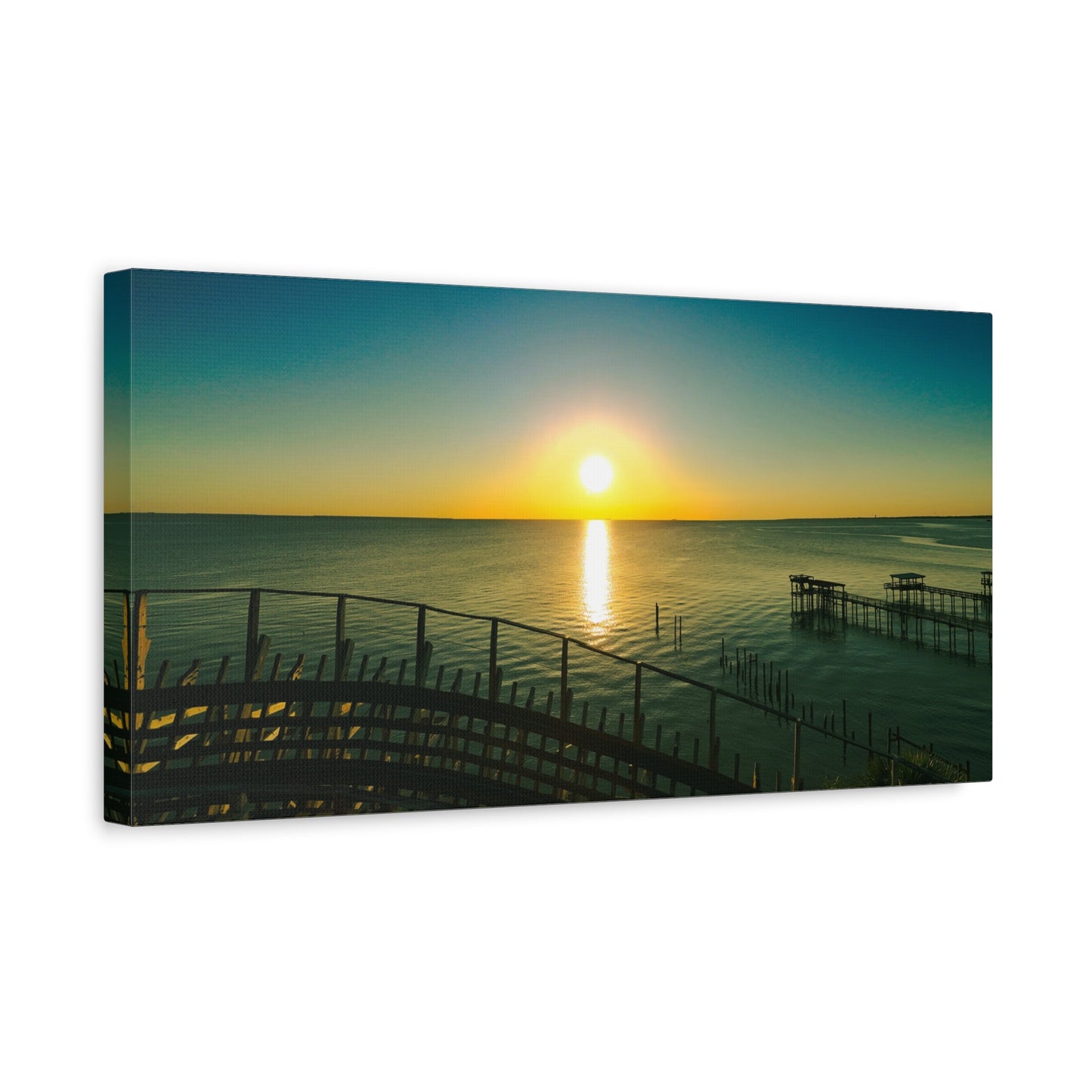 Seaside Roller Coaster Canvas Print — Coastal Wall Art