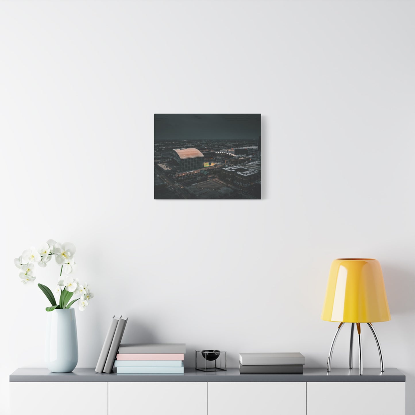 Matte Canvas Print — Moody Aerial Stadium Nightscape (Stretched 1.25")