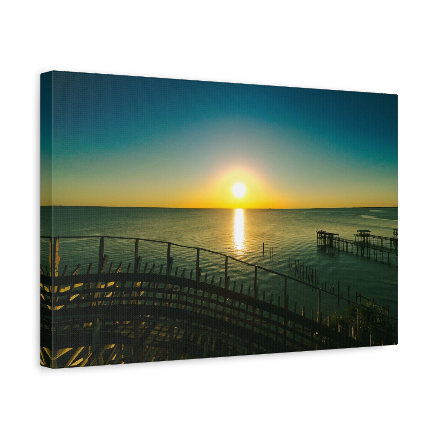 Seaside Roller Coaster Canvas Print — Coastal Wall Art