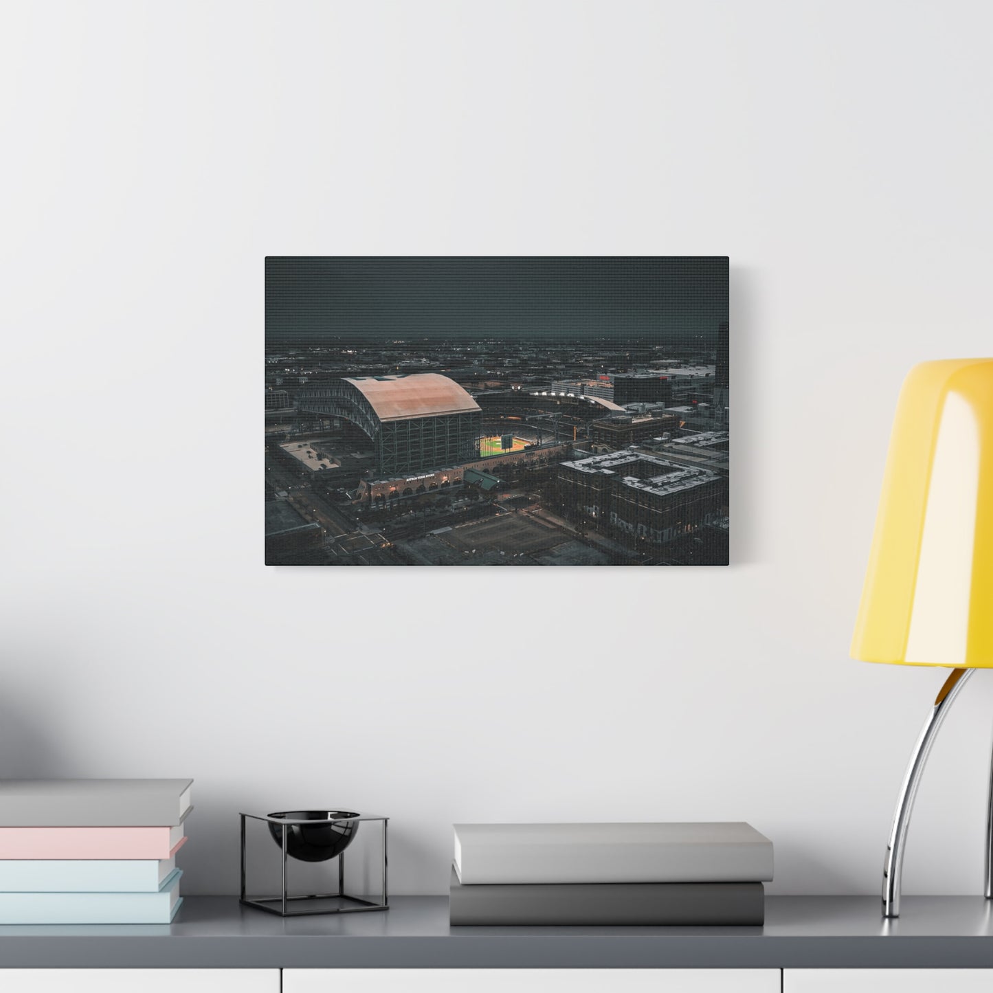 Matte Canvas Print — Moody Aerial Stadium Nightscape (Stretched 1.25")