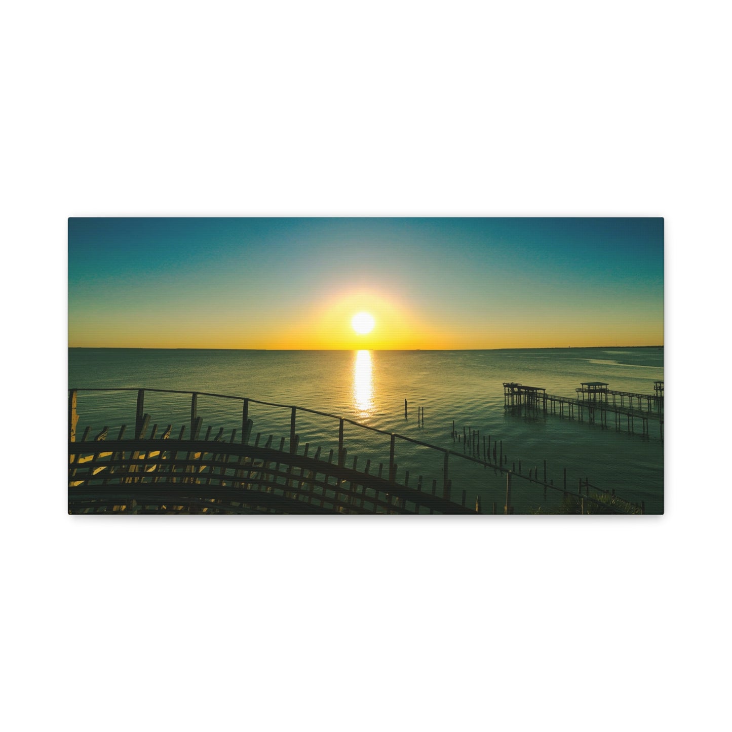 Seaside Roller Coaster Canvas Print — Coastal Wall Art